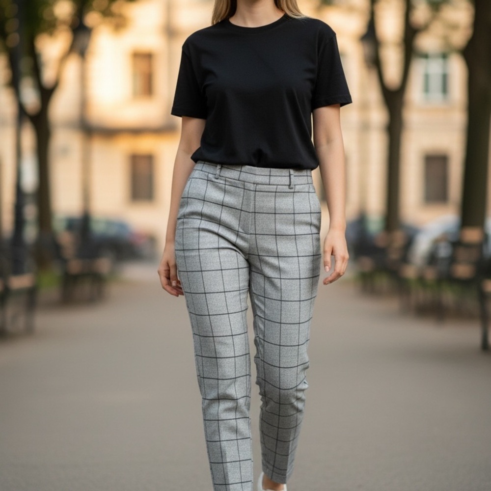Calvin Klein Gray Checkered Pants
